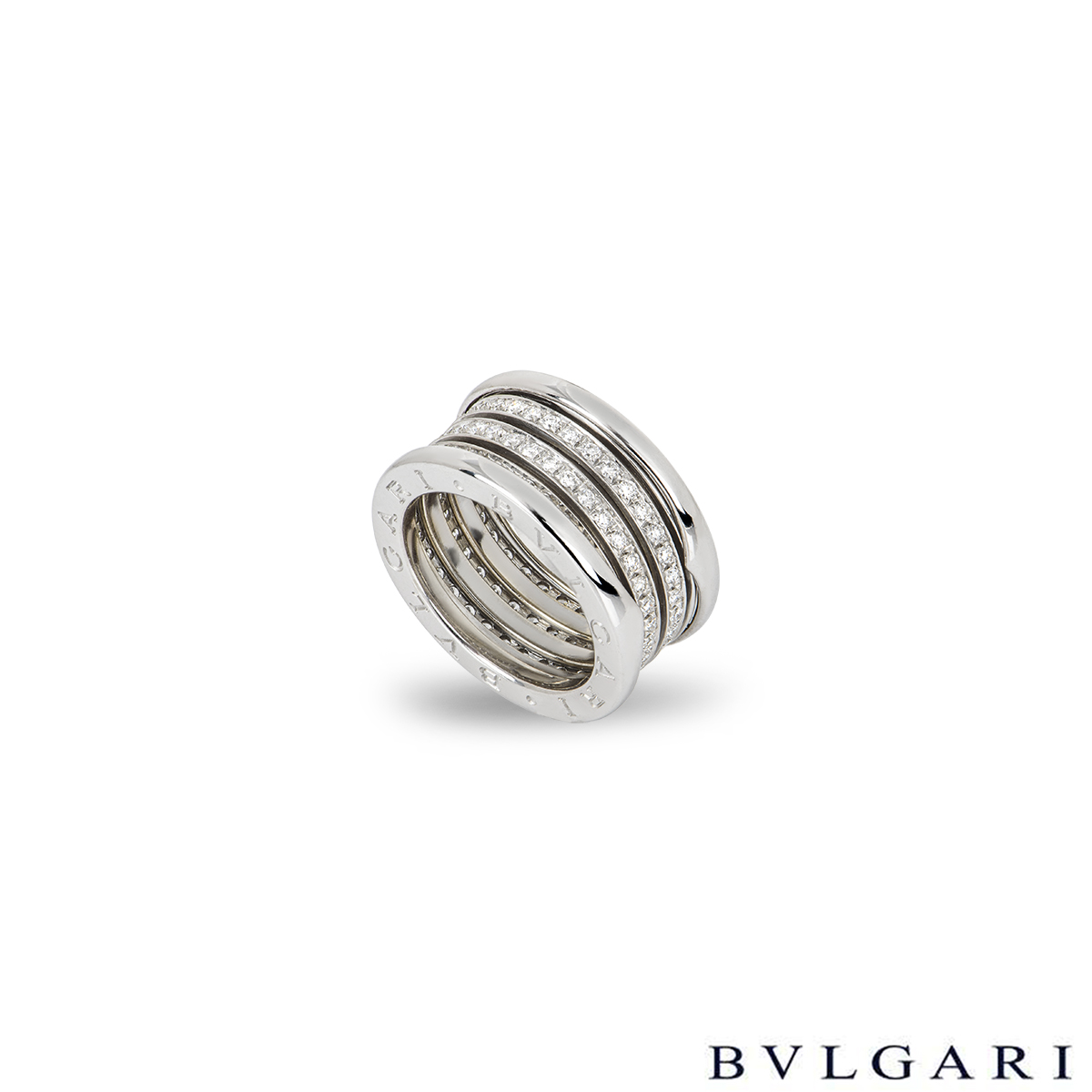 Bvlgari White Gold Diamond B.Zero1 Ring AN850556